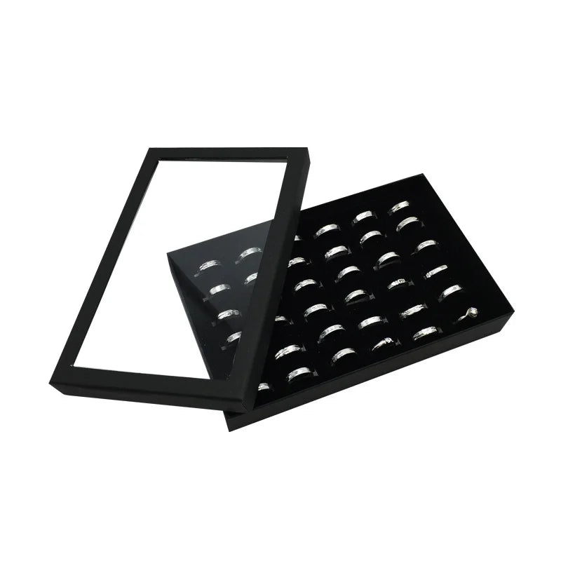 Luxury Earrings Jewelry Display Holder Organizer Practical Show Case Transparent Window PVC 36 Slots Ring Box Tray Storage Case Oasis Select