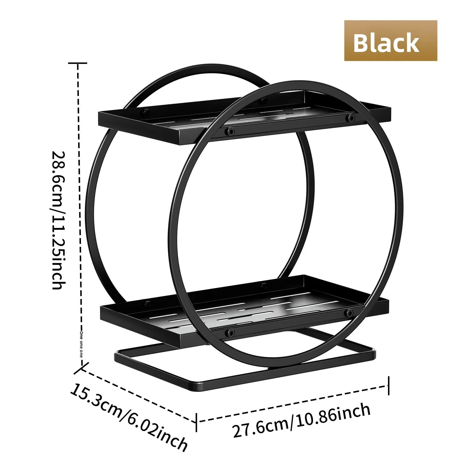 Cosmetics Storage Rack, Tabletop Shelf, Wrought Iron Layered Rack, Dresser, Skin Care Products, Perfume Display Rack Oasis Select black
