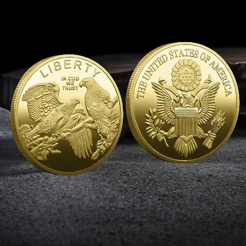 Souvenir Coin American Eagle of Liberty Commemorative Coin Double Eagle Lucky Gold Silver Coin Commemorative Medal Oasis Select