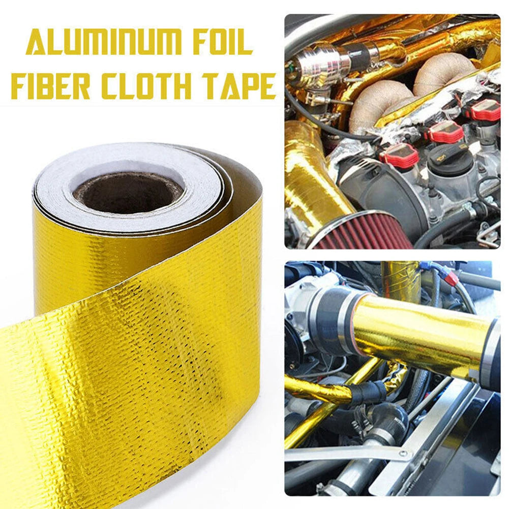 5M Car Motorcycle Exhaust- Wrap Pipe Header Heat Insulation Roll Tape High Temperature Heat Insulation Shield Wrap Tape Oasis Select