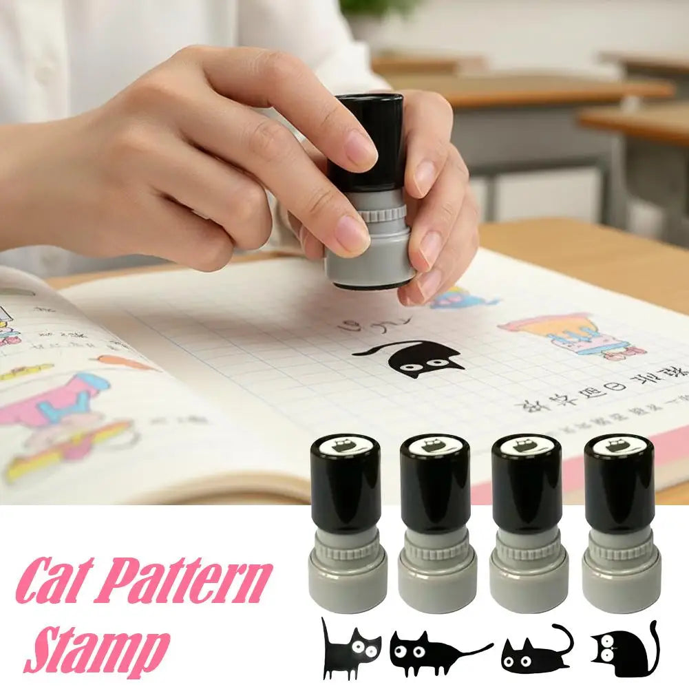 Cute Cartoon black Cat Stamp 4 Styles Cat Stamp DIY Scrapbooking Decoration For Journals, Scrapbook, Cards & Teacher Rewards Oasis Select