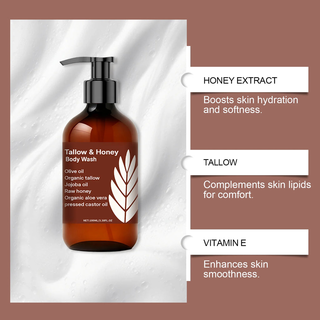 Hoygi Tallow & Honey Body Wash – Gentle Moisturizing Shower Gel Moisturizing Body Wash Oasis Select
