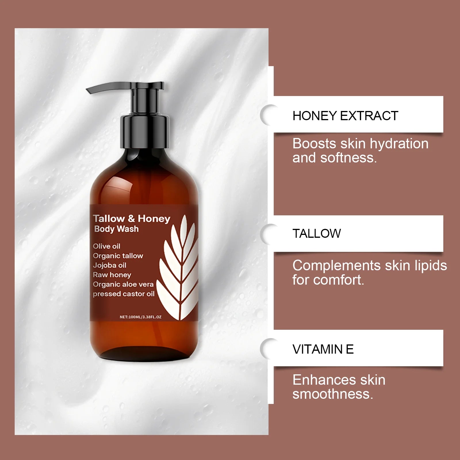 Hoygi Tallow & Honey Body Wash – Gentle Moisturizing Shower Gel Moisturizing Body Wash Oasis Select