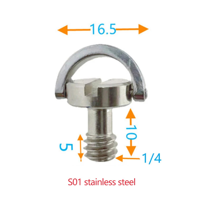 1/4inch D-Ring Tripod Screw Mounting Screw Adapter for Camera Camcorder Tripod Monopod QR Quick Release Plate Adapter Screw Oasis Select S01