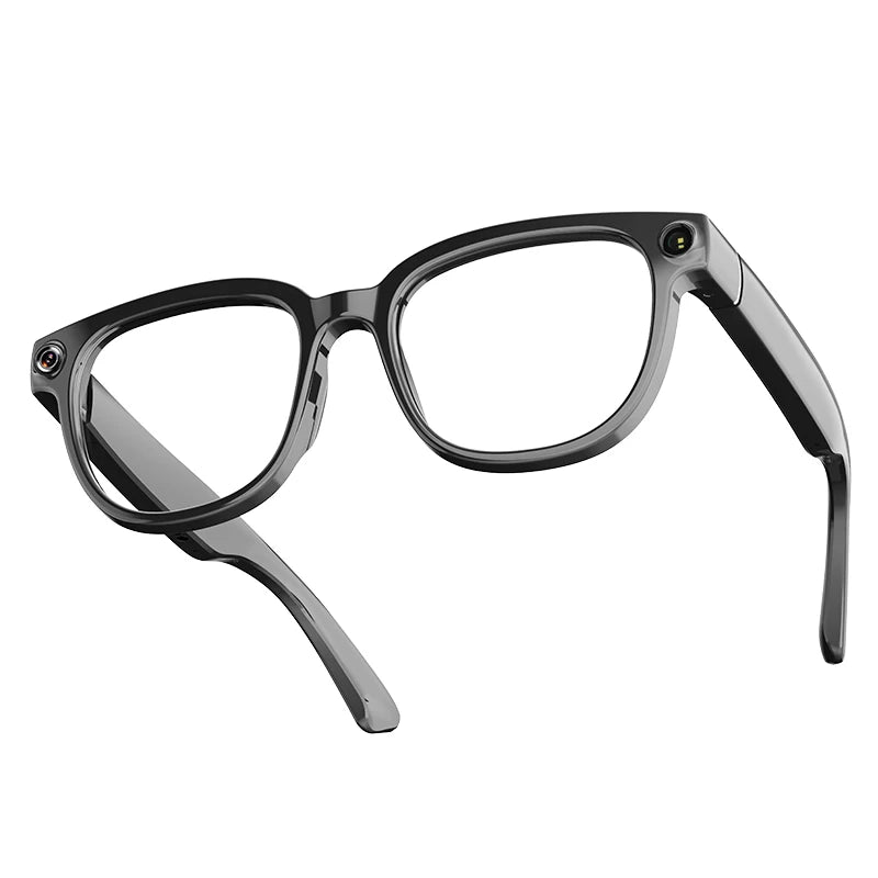 Smart Glasses Men Women HD Camera Simultaneous Translation AI Object Recognition Blue Light Protection Touch Control Play Music Oasis Select BK