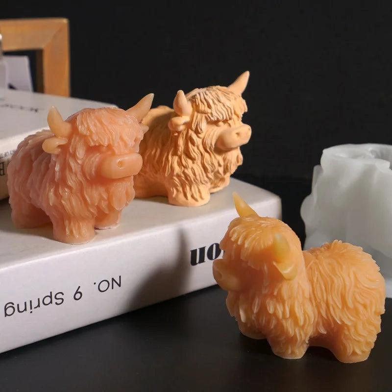 Animal Resin Molds Highland Cow Shaped Silicone Mold Reusable Mould Cake Jelly Soap Gummy Wax Candy Candle Ice Snack Baking Oasis Select