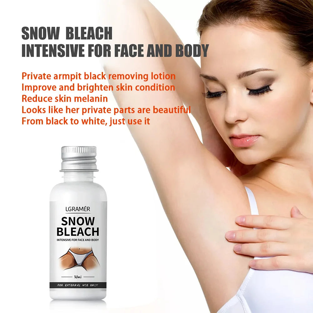 Body Whitening Bleach Cream Brighten Underarm Elbow Knees Joint Removal Intimate Parts Dark Spots Melanin Snow Bleach Cream 30ml Oasis Select