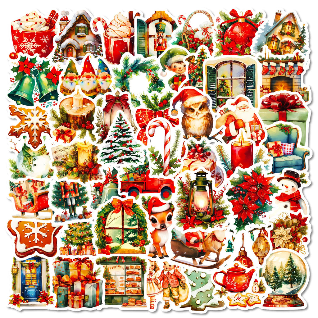 50 pieces of Christmas vinyl stickers - perfect for laptops, water bottles, helmets, etc Oasis Select