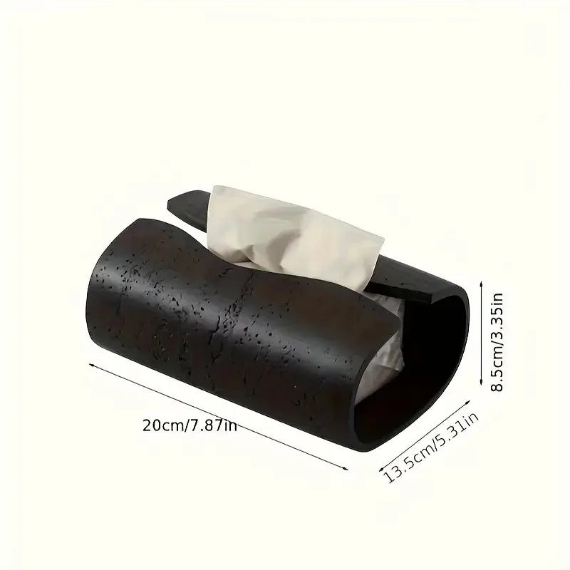 Resin tissue box, rectangular artistic stone imitation design, suitable for home and bathroom decoration, bedroom tabletop Oasis Select