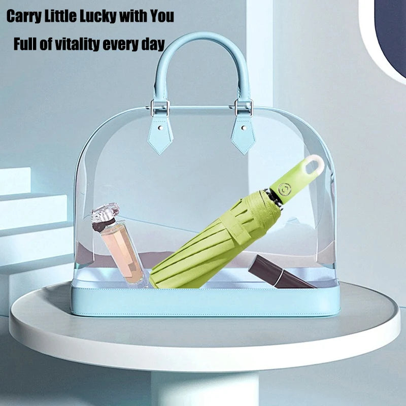 Doughnut Hook Umbrella Black Rubber Automatic Umbrella Buckle Rain Rain Dual Purpose Sunscreen UV Protection Sunshade Umbrella Oasis Select