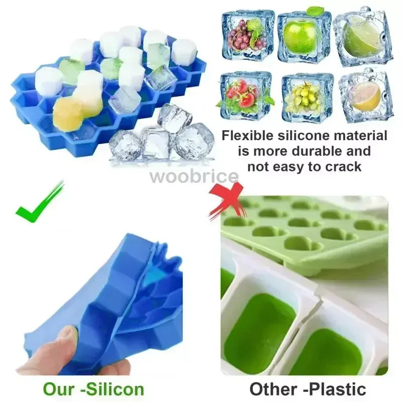 Ice Molds Silicone Honeycomb Hexagonal Template Popsicle Cube Mold Reusable BPA Free DIY Popsicle Mold Ice Cube Trays Oasis Select
