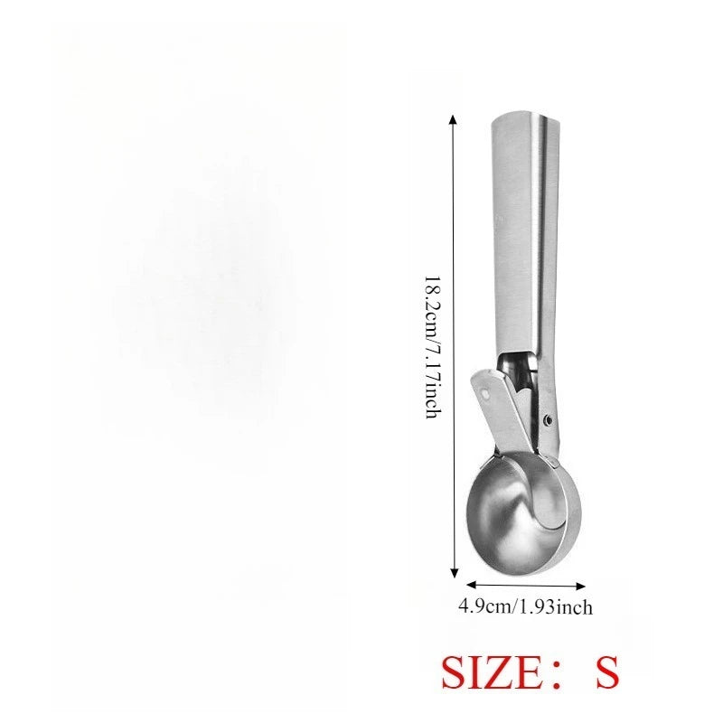 Stainless Steel Ice Cream Scoop Ergonomic Handle Rustproof For Ice Cream Sorbet Frozen Dessert Home Kitchen Commercial Use Party Oasis Select S