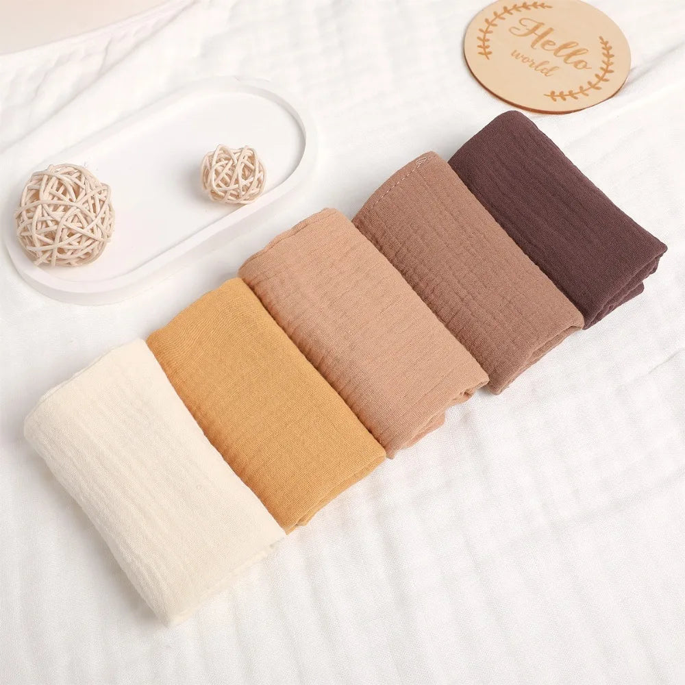 New 4-Layer Pure Cotton Baby Cotton Washcloth Soft Absorbent Square Towels Baby Towels Gauze Cotton Newborn Burp Cloth Oasis Select 18