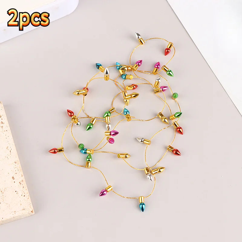 One Or 2pcs 1m Dollhouse String Lights Mini Furniture Accessories Fake Lights String Christmas Party Decoration Oasis Select MR-12