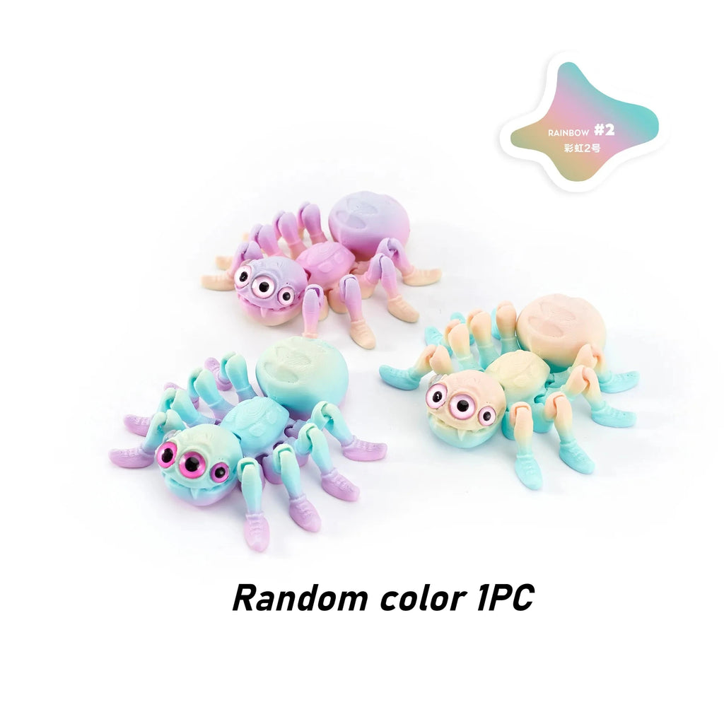 3D Printed Spider, Articulated 3D Animals,Relief Stress Fidget Toys, Desktop Pet Halloween Surprise Gift for Home Office Décor Oasis Select Random color 1PC 8CM