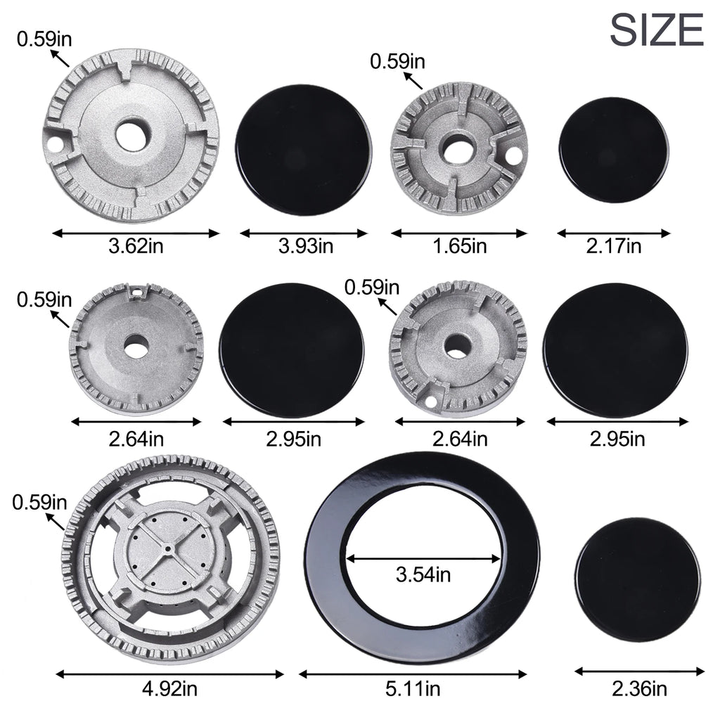 Cooker Hat Set Oven Gas Hob Burner Crown Flame Cap For Kitchen For SABAF Stove Handles Lid Kit For Gas Stove Burners Oasis Select