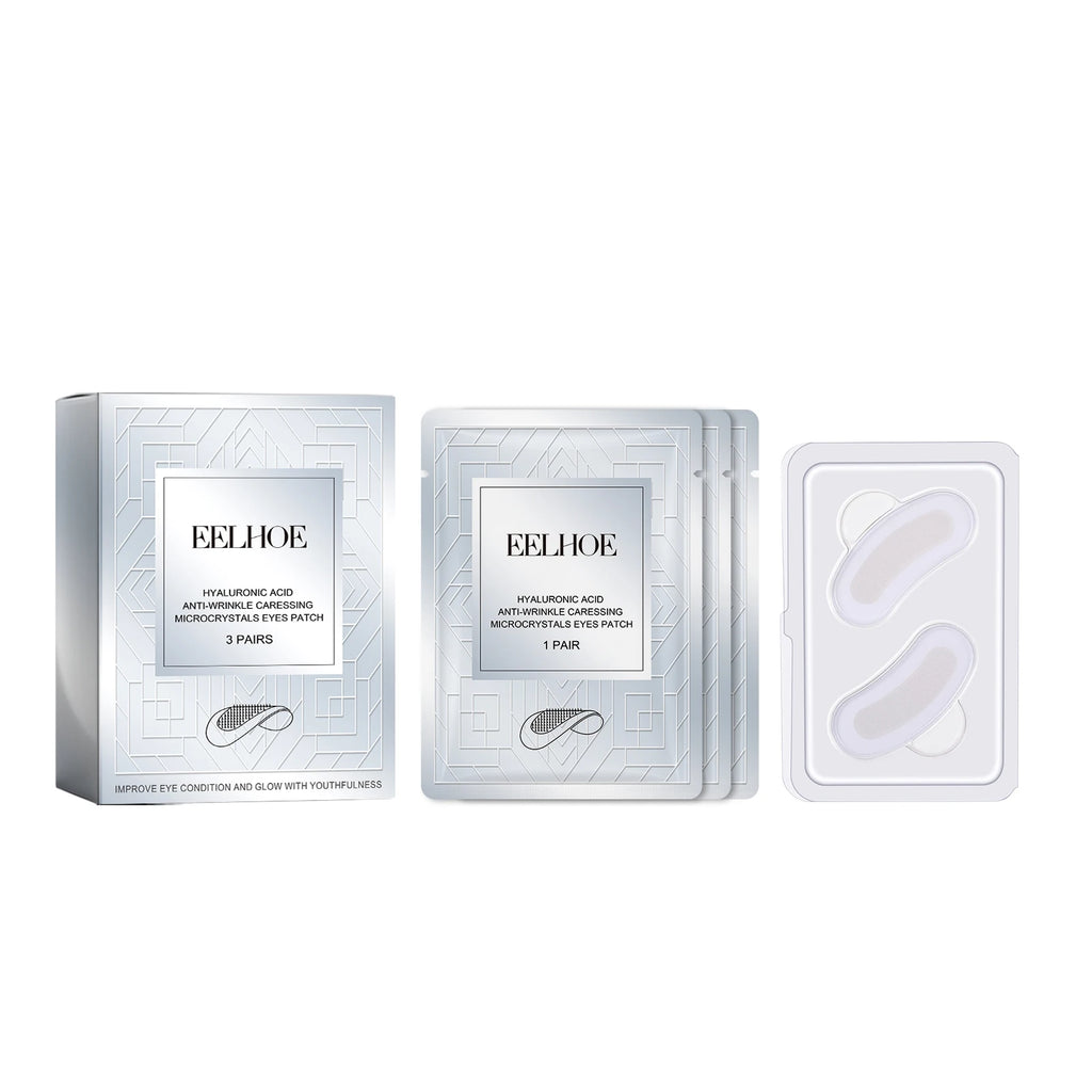 Micro-needle Eye Patch Hyaluronic Acid Anti-Wrinkle Fade Eye Fine Lines Moisturizing 0.25mm Caressing Microcrystals Eyes Patch Oasis Select 3pairs