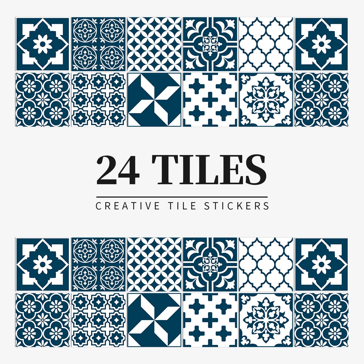 Mandala Tile Self-adhesive Wall Paste Waterproof and Oil-proof Kitchen and Bathroom Wall Decorative Tile Paste Stickers Oasis Select HZ061 10cm x 10CM x 24PCS
