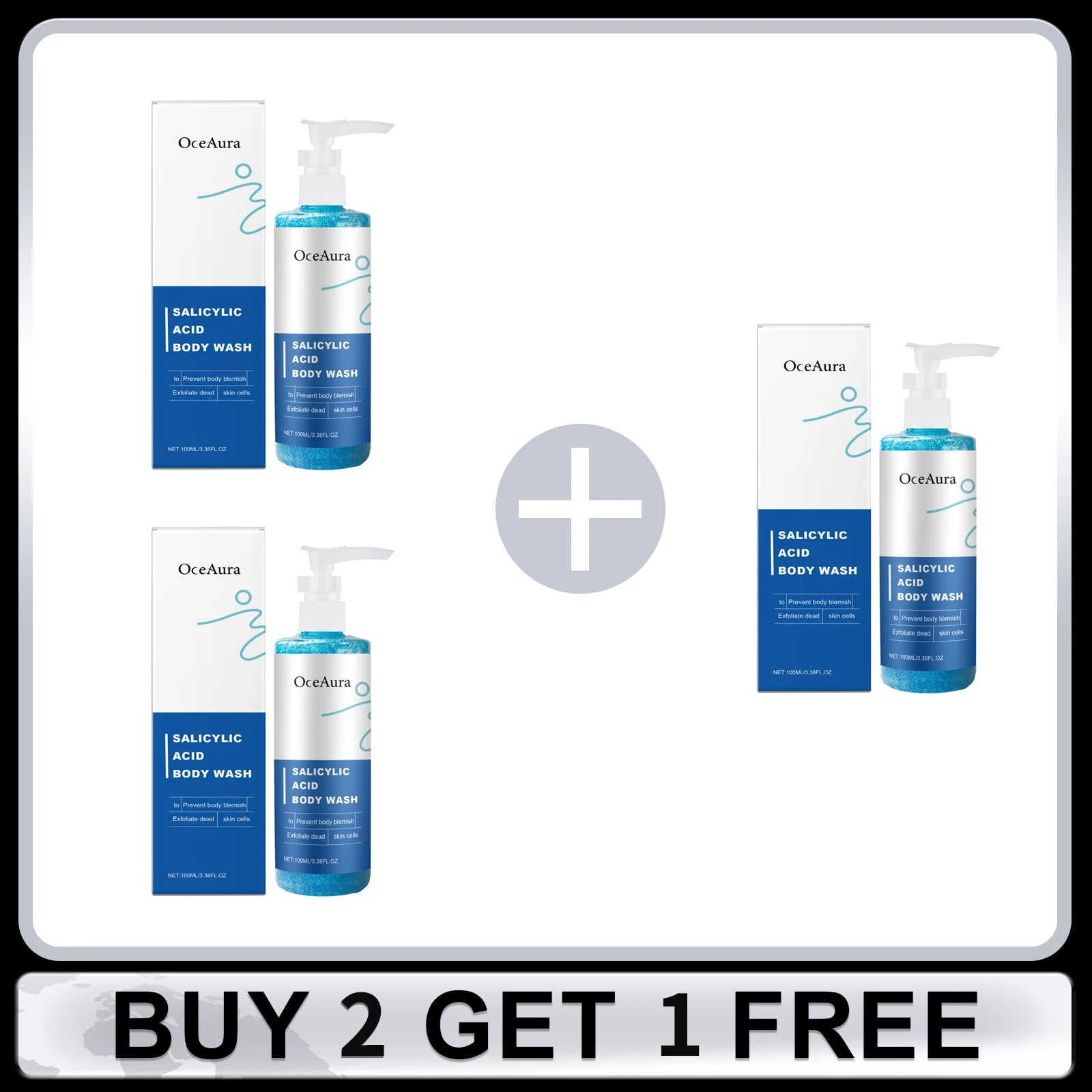 Salicylic Acid Body Wash Anti Acne Exfoliator Remove Dead Skin Brightening Shrink Pores Oil Control Smoothing Nourish Shower Gel Oasis Select Buy 2 Get 1 Free