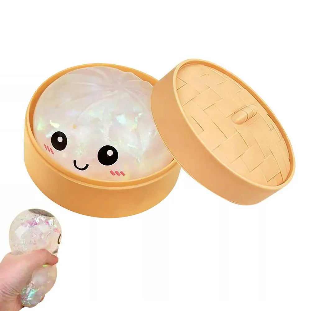 Colorful Crystal Buns Anti Anxiety Toy Simulation Food Squeeze Toys Low Rebound Anxiety-relieving Toy Oasis Select White