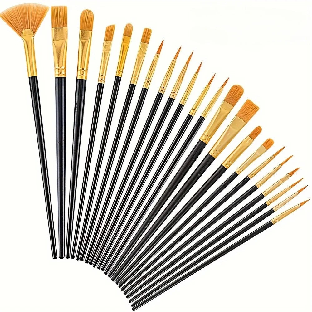 22/12/10 pcs Brush Set Plastic brush for acrylic, watercolor, oil painting for canvas, fabric and paper crafts painting supplies Oasis Select