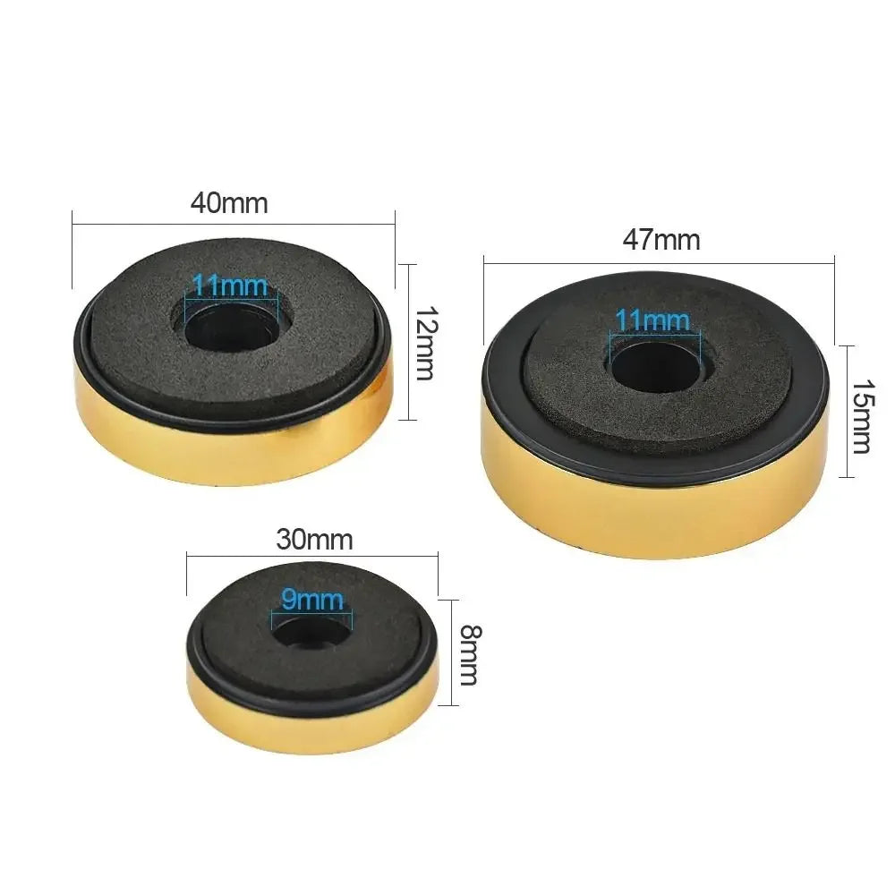 Gold Sliver Black Audio Stereo SoundBox Mats Speaker Spikes Amplifier Feet Pad Speaker Stand Feets Speaker Isolation Feet Oasis Select