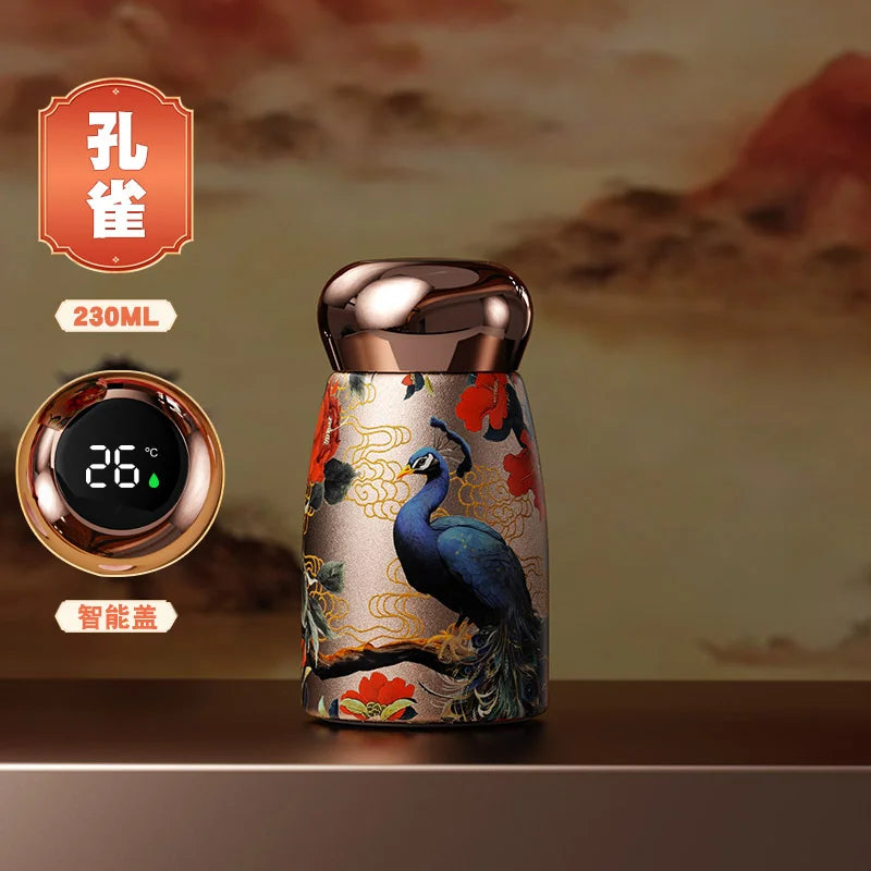 2025 New Mini Ceramic Thermos Cup Compact Portable Intelligent Temperature Lasting Insulation Small Capacity Water Cup Oasis Select Peacock 230ml
