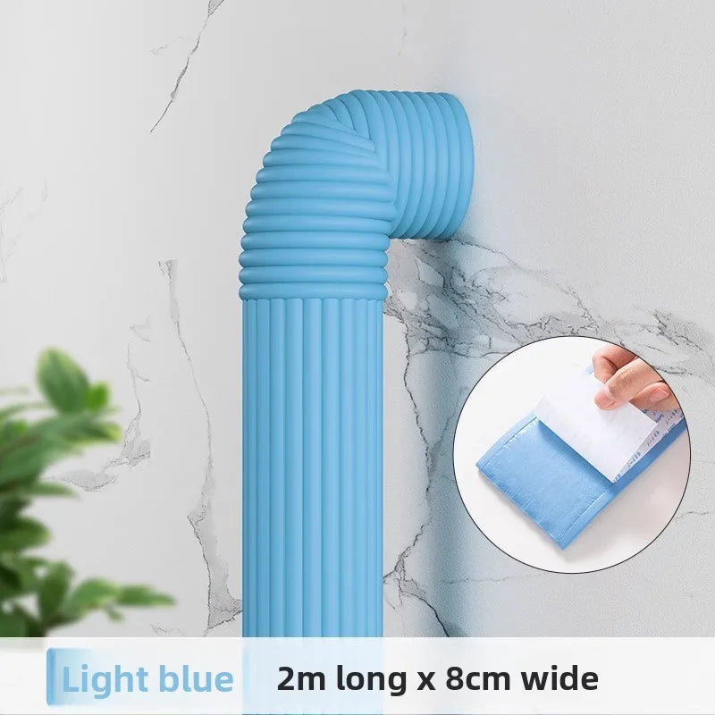 1-5pcs 2M Decorative Pipe Sleeve for Fire Sprinkler Sewage AC Heating Tubes Indoor Hide Ugly Utility Lines Creative Home Decor Oasis Select Blue 3PCS