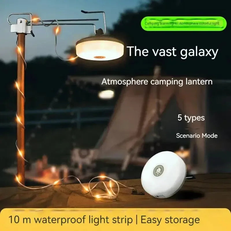 ESMARTER 10M LED Camping Light Strip | RGB Waterproof & Rechargeable