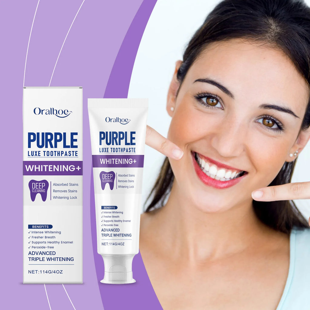 Hydroxyapatite Mint Toothpaste Daily Gentle Care Purple Toothpaste Physical Color Adjustment Fresh And Clean Yellow Teeth 114g Oasis Select