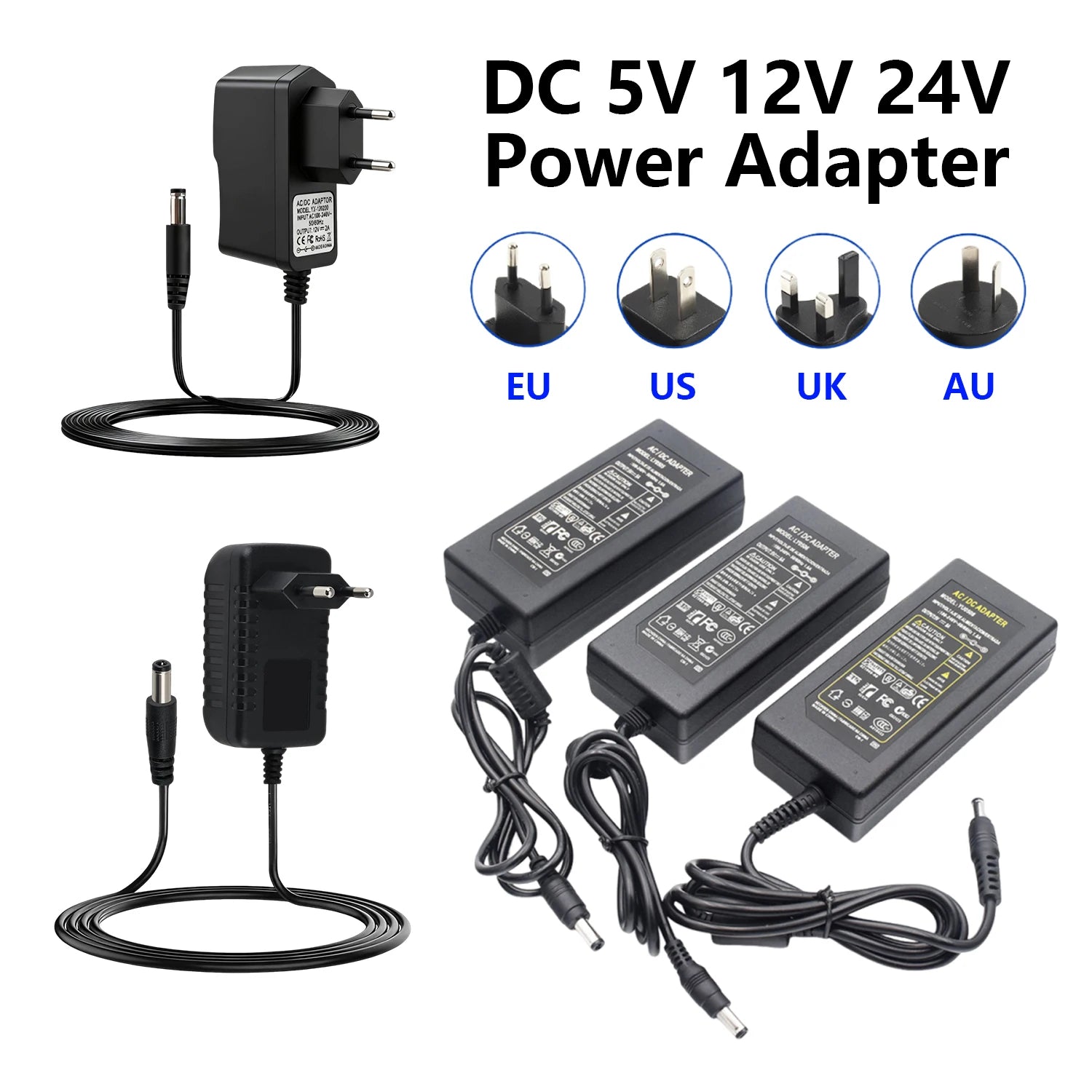 5V 12V 24V Power Supply Adapter Transformer AC 220V 110V TO DC 5V 12V 24V PowerSupply 1A 2A 3A 5A 6A 8A 10A For Router Oasis Select AU Plug 12V 3A