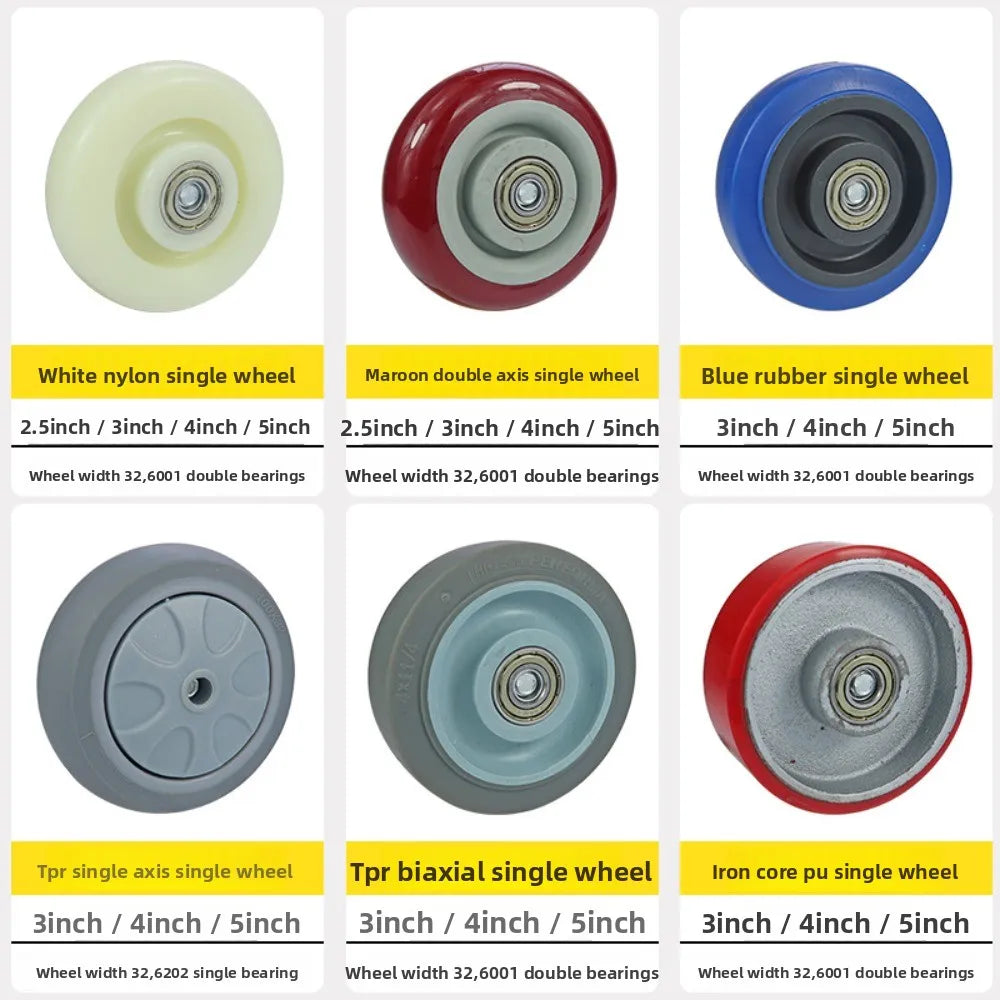 PU Replacement caster wheels with double bearings orange color high load capacity wear resistance furniture wheels Oasis Select