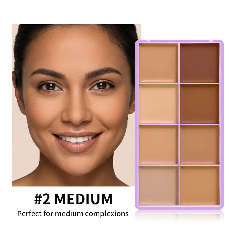 Matte Cream Concealer Palette Long-Lasting Moisturizing Full Coverage Fade Dark Circles Tattoos Cream Concealer Korean Makeup Oasis Select 02