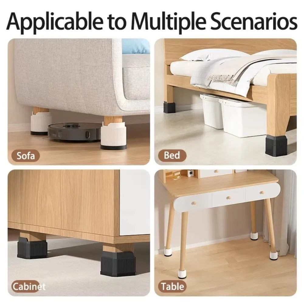 Heavy-Duty Furniture Foot Pad Non-slip Adjustable Bed Lifts Risers Square Washing Machine Support Desk Sofa Chair Legs Oasis Select