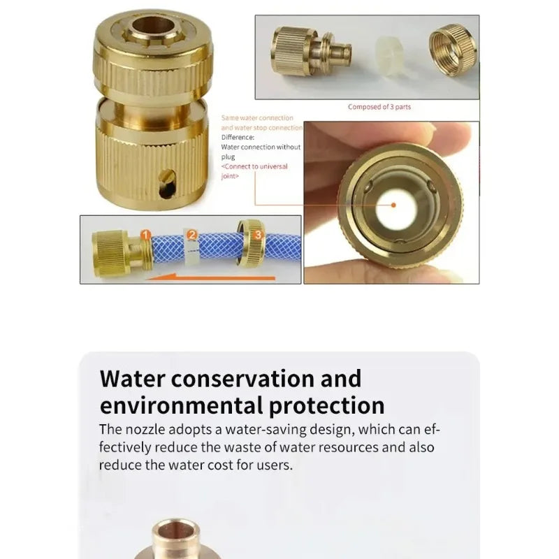 4-way Water Quick Connector High Pressure Quick Coupling For Car Washer Water Gun Adapter Joints Garden Irrigation Accessories Oasis Select