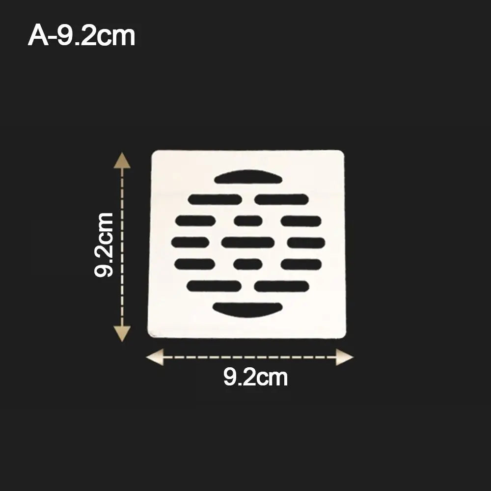 Square Floor Drain Cover Stainless steel convenient Shower Drain Hole Filter no rust Floor drain pad Bathroom Hardware Parts Oasis Select A-9.2cm