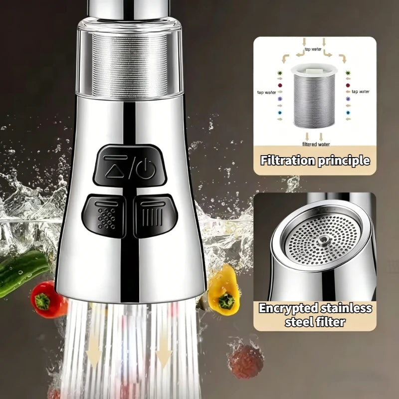 Kitchen Faucet Extender With Filter Function Universal 720° Rotate Aerator Splash Filter Washbasin Faucet Bubbler Nozzle Aerator Oasis Select