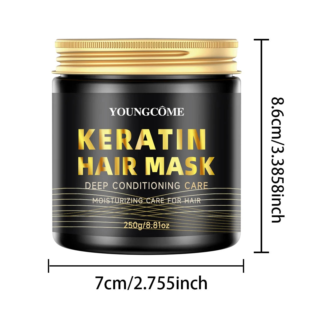 Collagen Hair Mask Repair Damage Dry Frizz Hair Keratin Treatment Soft Smoothing Shiny Deep Moisturizing Curly Hair Care Product Oasis Select 250G