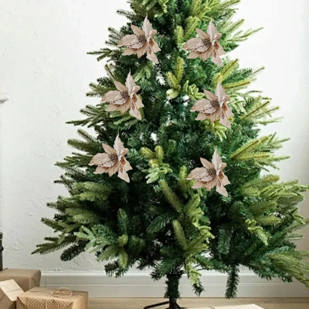 Christmas Tree Holiday Parties Artificial Christmas Flowers Flannel Christmas Flowers High Quality Material Layered Spiky Petals Oasis Select