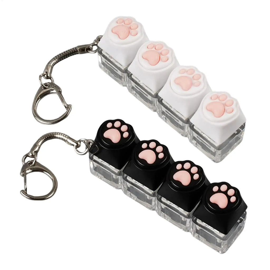 4 Keys Button Keycap Fidget Keychain Keyboard Key Toy Keyboard Clicker Toy Keyboard Cube Toy for Adult Gifts To Relief Pass Time Oasis Select