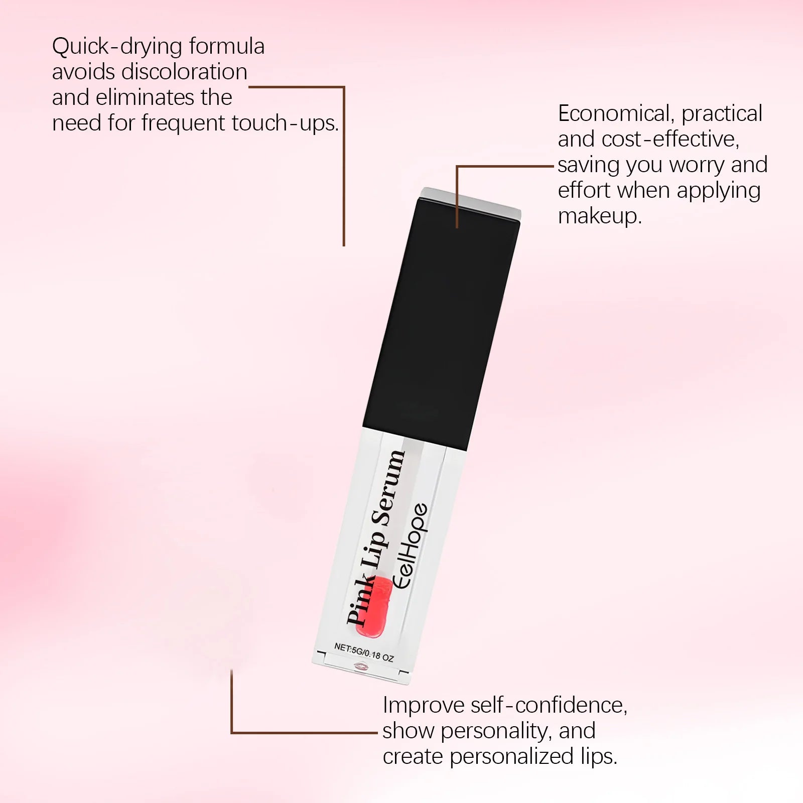 Eelhope Color Changing Lip Oil Pink Lip Serum Long Lasting Moisturizing Quick Drying Easy to Reduce Lip Lines Remove Dark Care Oasis Select