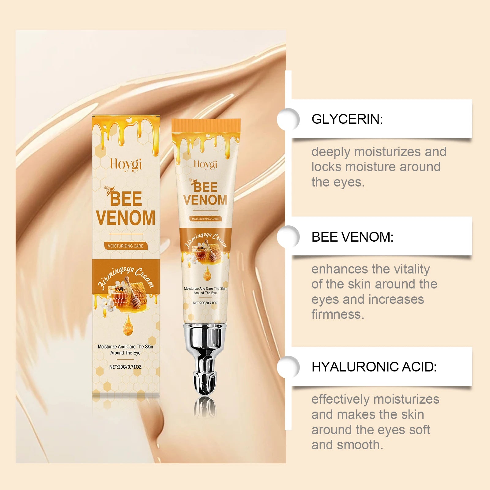 Hoygi Bee Venom Eye Cream – Firming, Dark Circles & Anti-Aging Anti-Aging Eye Cream Oasis Select