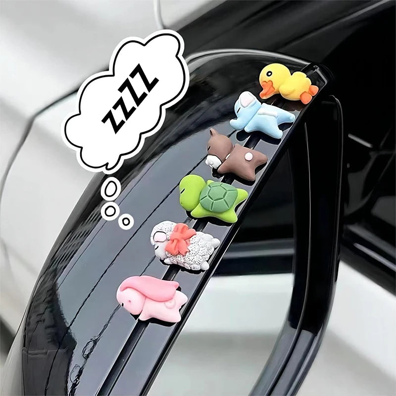 6pcs/set Cute Lying Mini Turtle Car Interior Decoration Funny Auto Center Console Rearview Mirror Ornaments For Car Accessories Oasis Select 6PCS