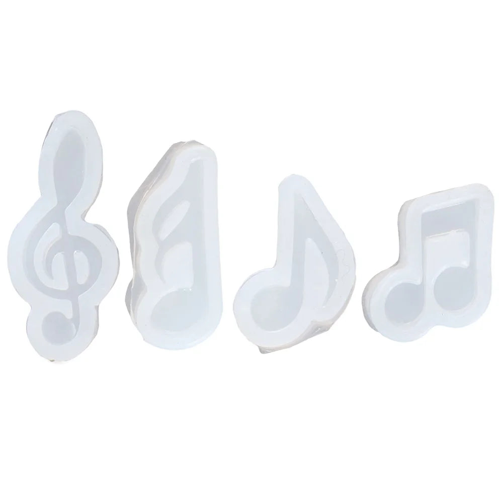 4Pcs Musical Note Silicone Mould White Music Note Silicone Freshie Mould Unique Silicone Mould Jewelry Pendant Oasis Select Light Grey