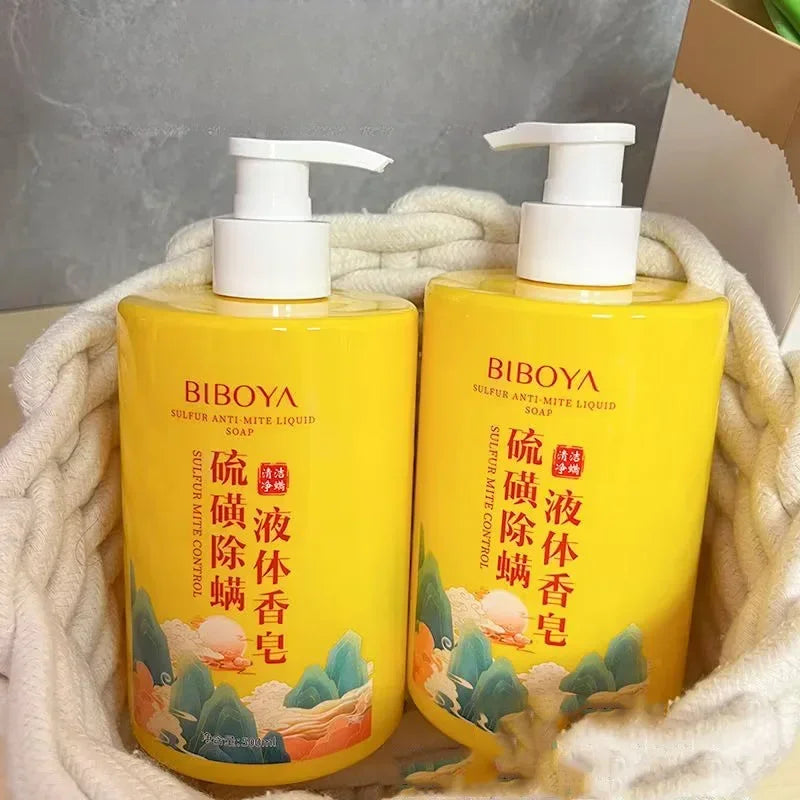 500ml Sulfur Mite Removal Liquid Soap Body Wash Cleaning Large Bottle Body Cleansers Shower gel Oasis Select Anti-Acne