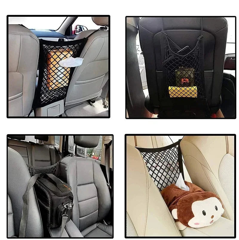 Car Seat Gap Mesh Net Organizer Bag & Pet Barrier | Auto