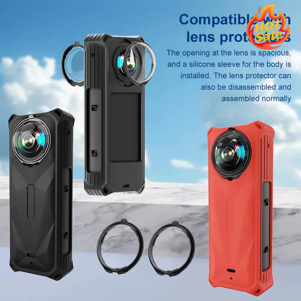Silicone Protective Case Camera Lens Protector Anti-drop Camera Protector Cover Dustproof for Insta360 X5 Camera Accessories Oasis Select