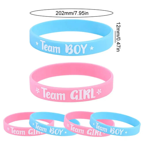 20pcs Gender Reveal Bracelets – Pink & Blue Silicone Wristbands Party Silicone Bracelets Oasis Select
