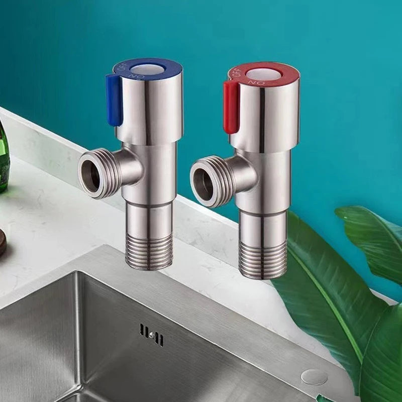 Stainless Steel Hot Cold Inlet Valve Toilet Filling Angle Valves Sink Basin Water Heater Faucet For Kitchen Bathroom Accessories Oasis Select