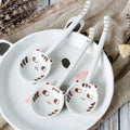 Jingdezhen Hand-painted Cute Cat Ceramic Spoon Cartoon Dessert Spoon Eco-friendly Tableware Oasis Select Spoon 1